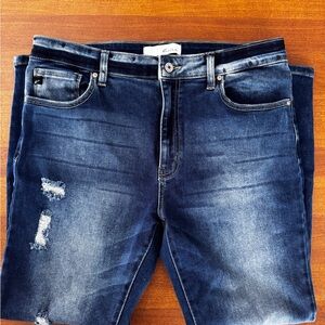 KanCan High-Rise Skinny Jeans Size 15/31 Distressed Ripped Knees